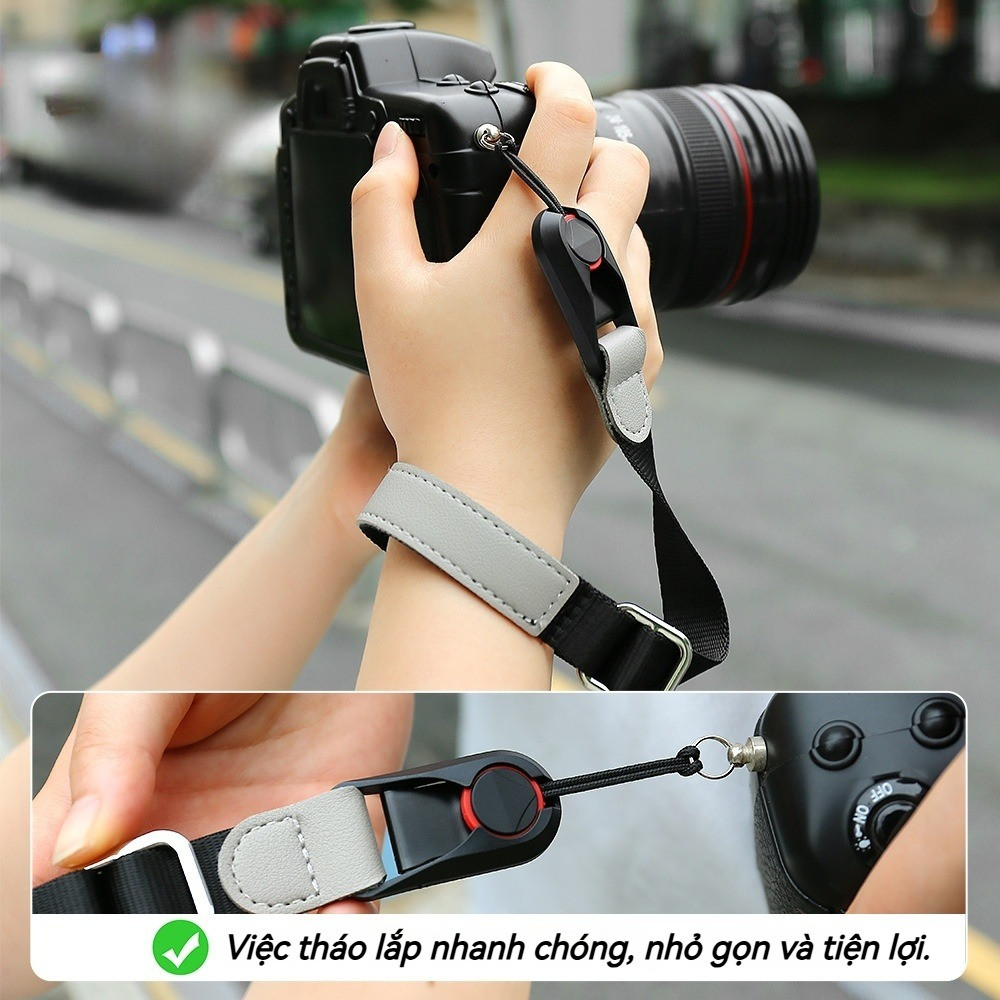 Dây Đeo Tay Máy Ảnh Tháo Nhanh Chống Rơi, Dây Đeo Cổ Tay Cho Sony Canon Nikon Fuji