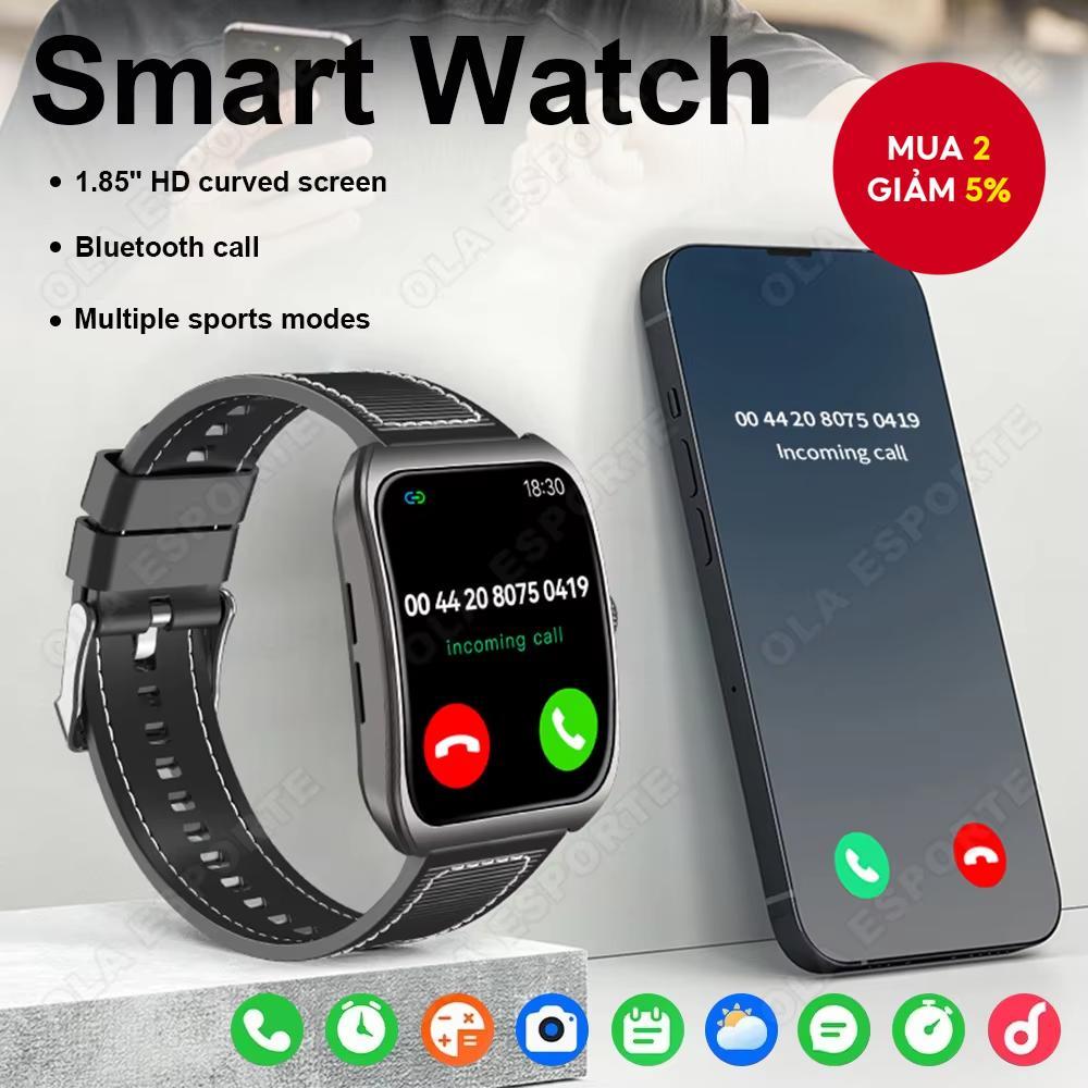  Đồng hồ thông minh nam nữ 1.83 Màn hình cong, gọi Bluetooth, đo nhịp tim, theo dõi giấc ngủ, nhiều chế độ thể thao, đếm bước.