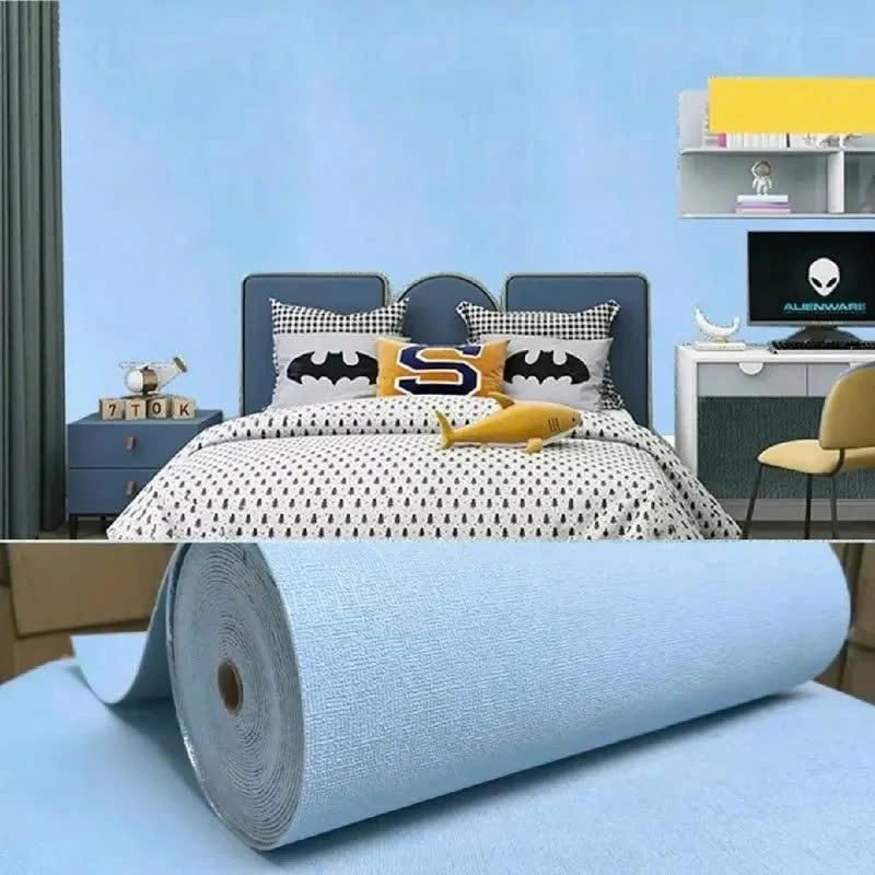 [ Combo 6 Cuộn 10M ]xốp dán tường vân vải cao cấp có lớp nhôm cách nhiệt, chống ẩm sẵn keo bóc dán