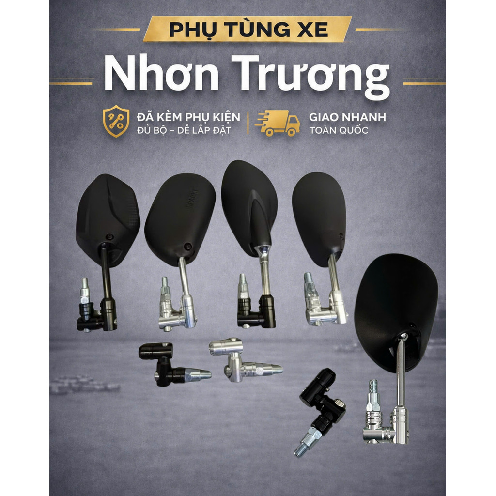 Kính/Gương xoay 360 độ (LẮP SẴN) - Chân kính xoay gắn mọi dòng xe NHƠN99