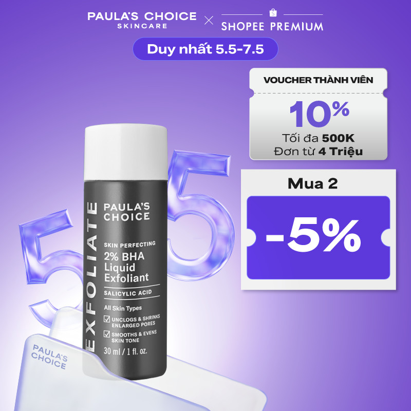 Dung dịch loại bỏ tế bào chết giảm mụn Paula's Choice Skin Perfecting 2% BHA Liquid Exfoliant 30ml 2016