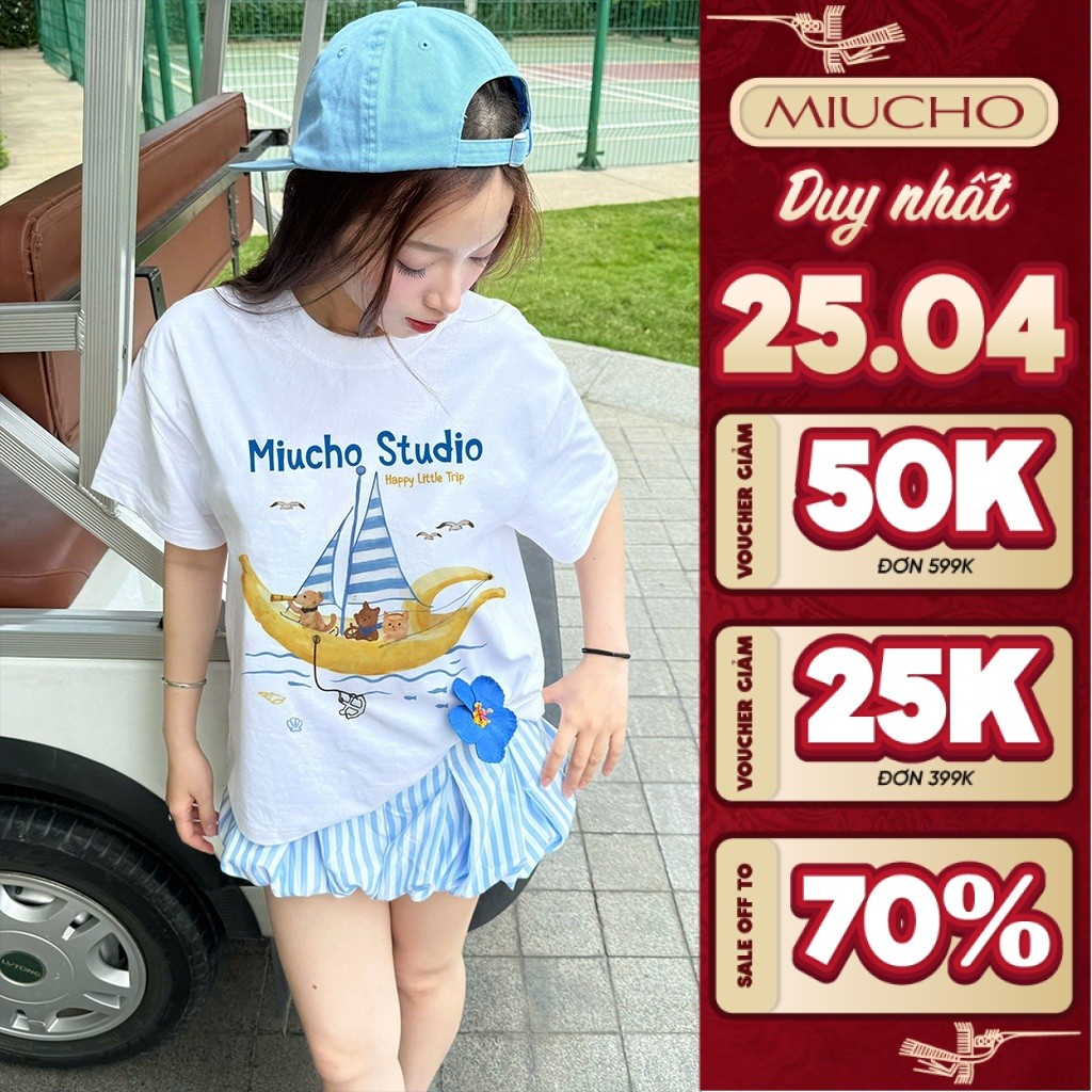 Áo thun boxy unisex Korean summer style Miucho 3547