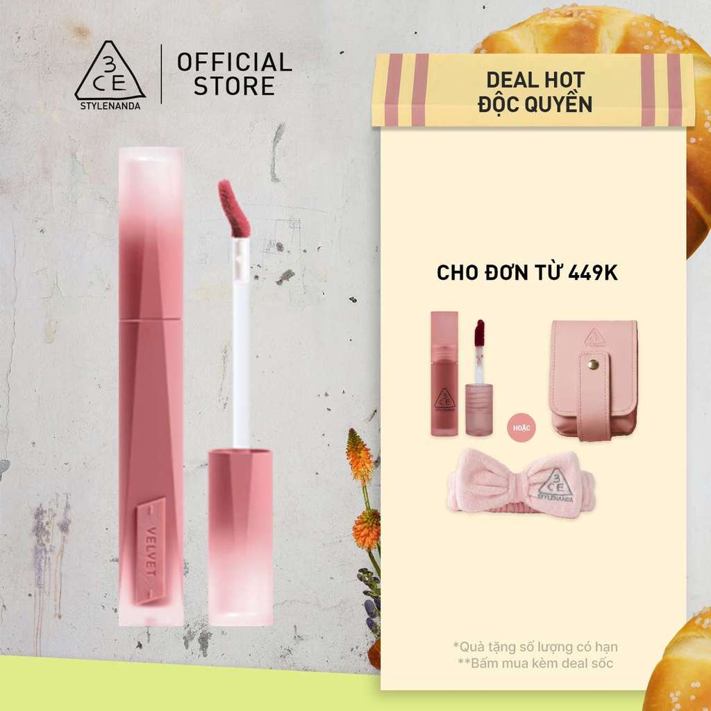 Son Kem Lì Nhung Mịn 3CE Velvet Lip Tint Plush
