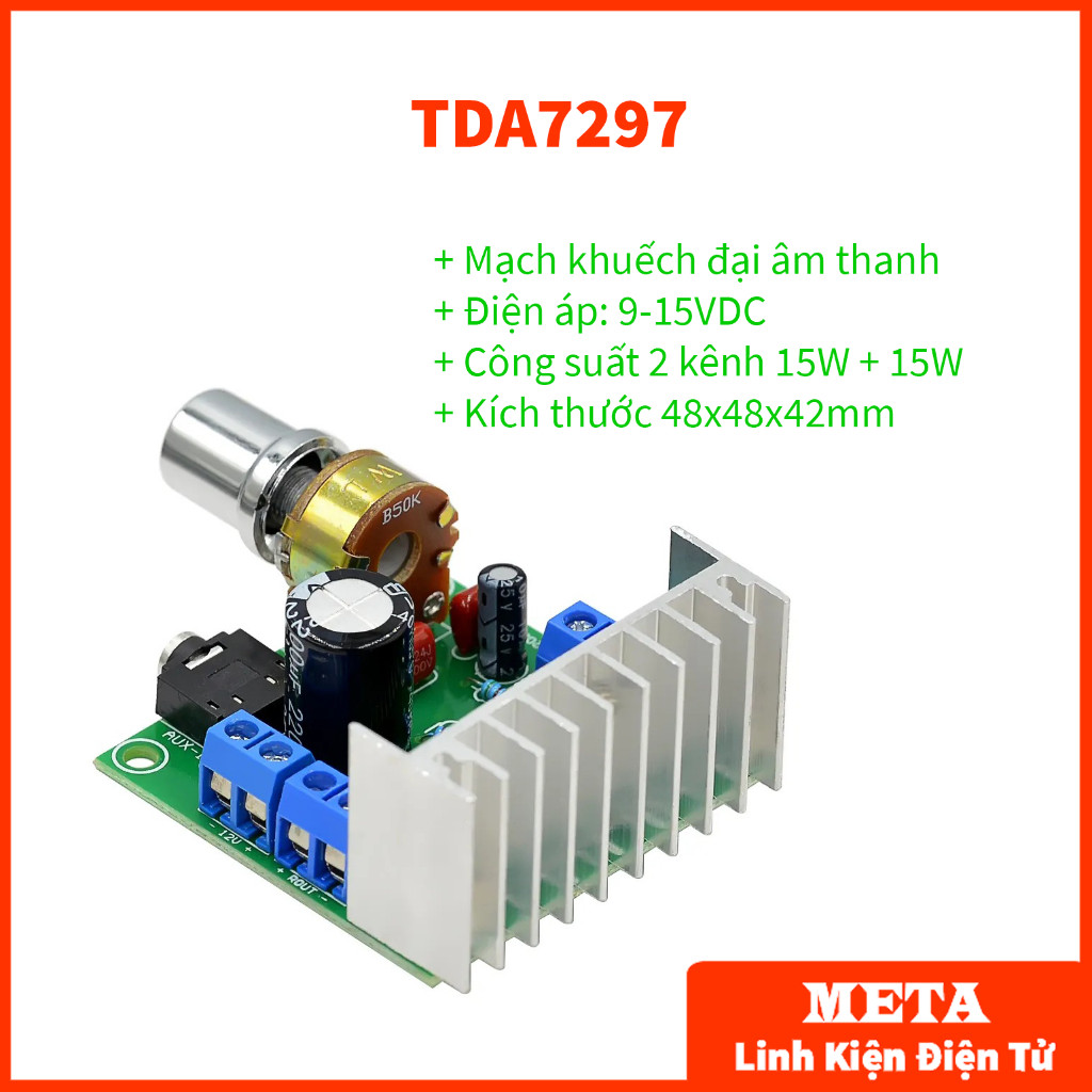 Mạch khuếch đại âm thanh TDA7297 2 kênh 15W