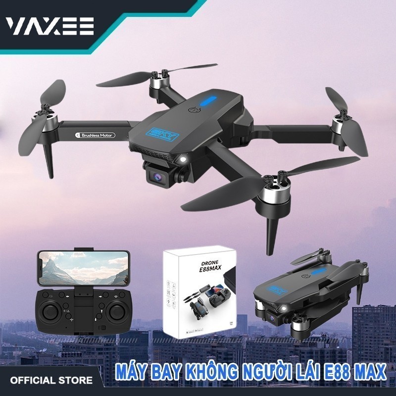 Flycam E88 Max ,4k Drone camera kép,Máy bay điều khiển từ xa chụp ảnh trên không HD, động cơ không chổi than,Cuộn 360°