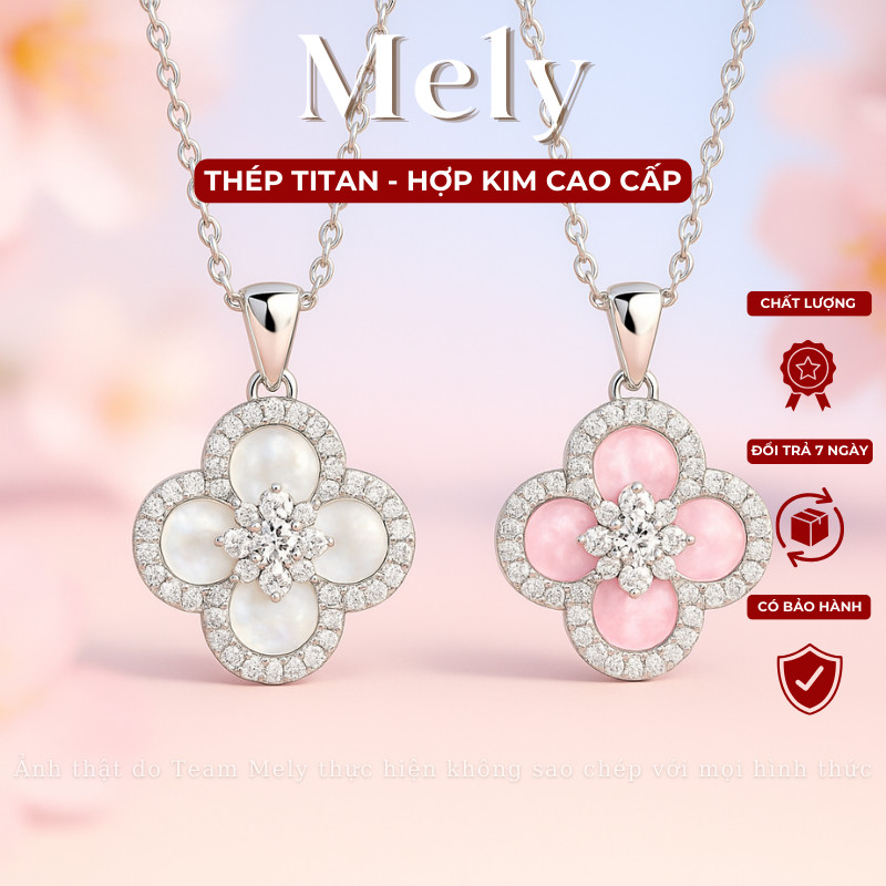 Dây chuyền Hoa Anh Đào Sakura Đính Đá Vibe Hàn Quốc dịu dàng nữ tính phụ kiện trang sức thời trang Mely TT216