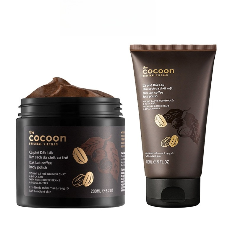 (Combo )Tẩy da chết cho mặt, cho body Cocoon Chiết xuất cà phê Đắk Lắk, cấp ẩm cho da, giúp da mềm mịn ...