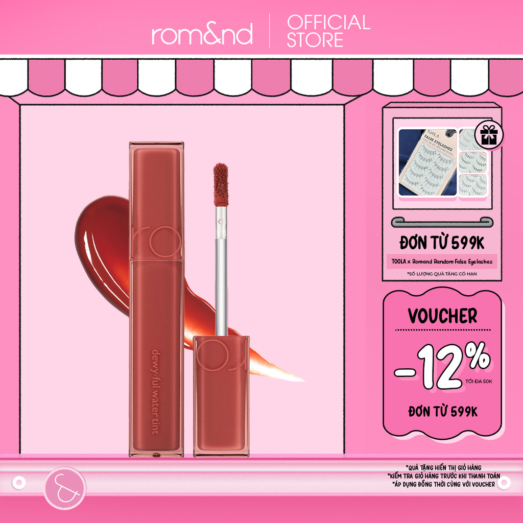[Rom&nd] Son tint bóng, siêu lì cho đôi môi căng mọng Hàn Quốc Romand Dewyful Water Tint 5g