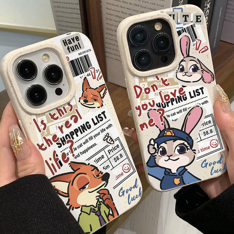 vỏ điện thoại Áp dụng cho IPhone 17 Cặp đôi Thỏ và Cáo 14 13 16 15 12 11 Pro Max 8 7 Plus XR X XS Max 16Plus 15Plu