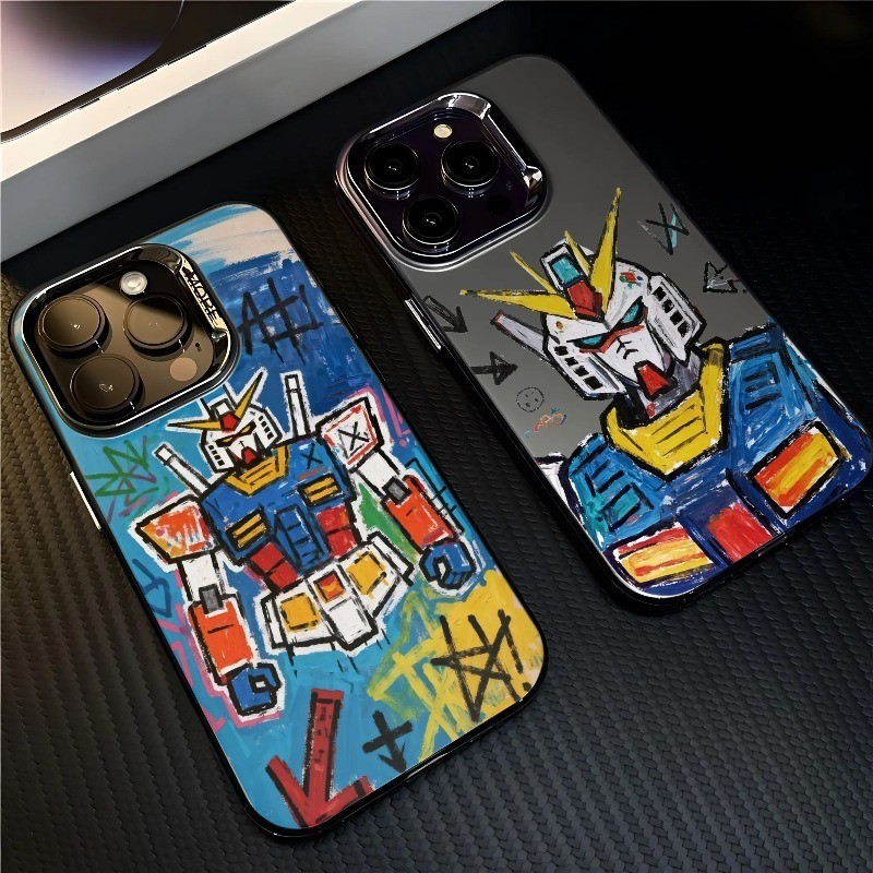 Ốp lưng thời trang Suit Gundam Cho Redmi 14C 13 9C Note 14 13 12 Pro POCO X7 X6 Mi 13T 14T Pro IMD mạ kim loại mát mẻ Vỏ