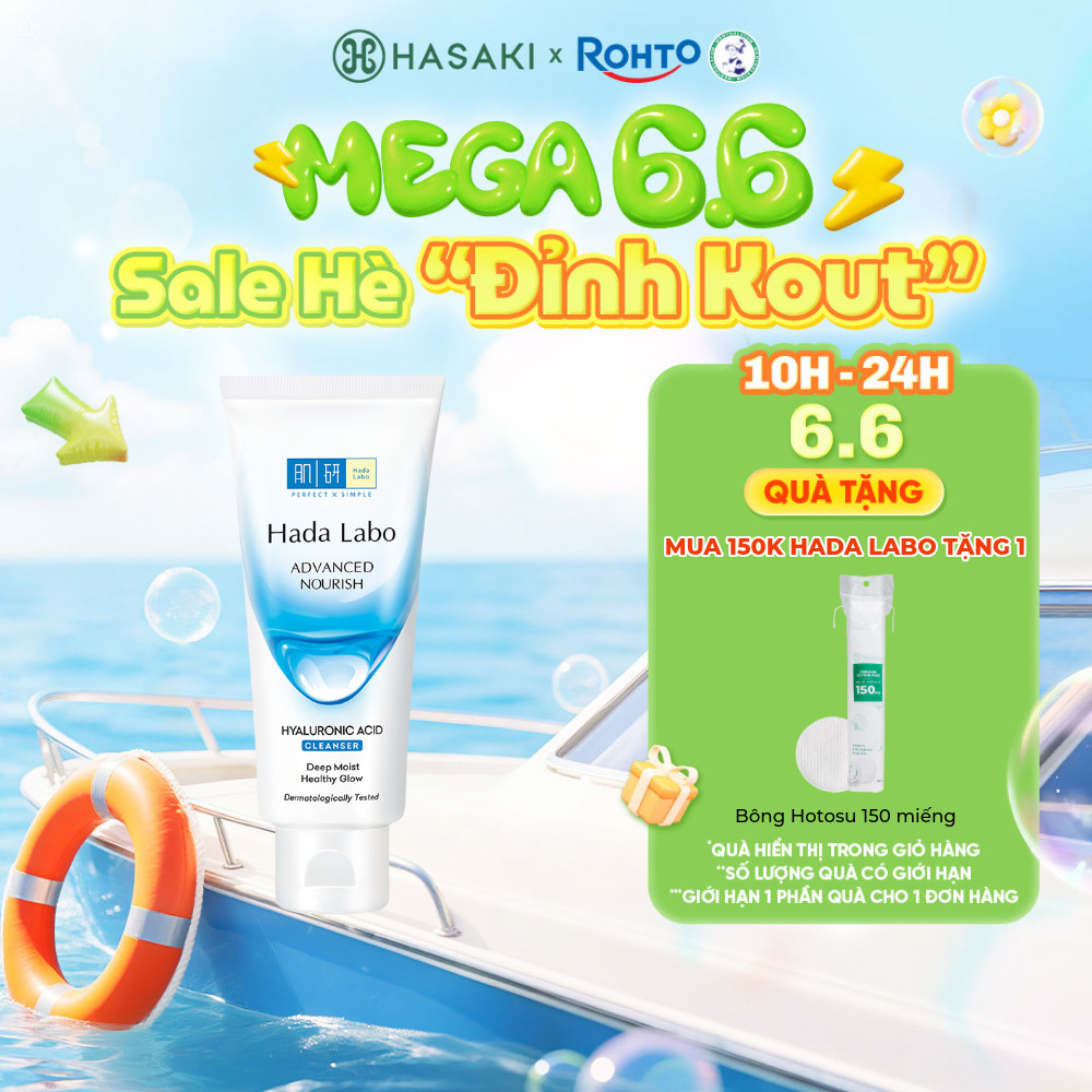 [MEGA 6.6|15H-16H] Kem Rửa Mặt Hada Labo Sạch Sâu Dưỡng Ẩm 80g Hasaki Sản Phẩm Chính Hãng