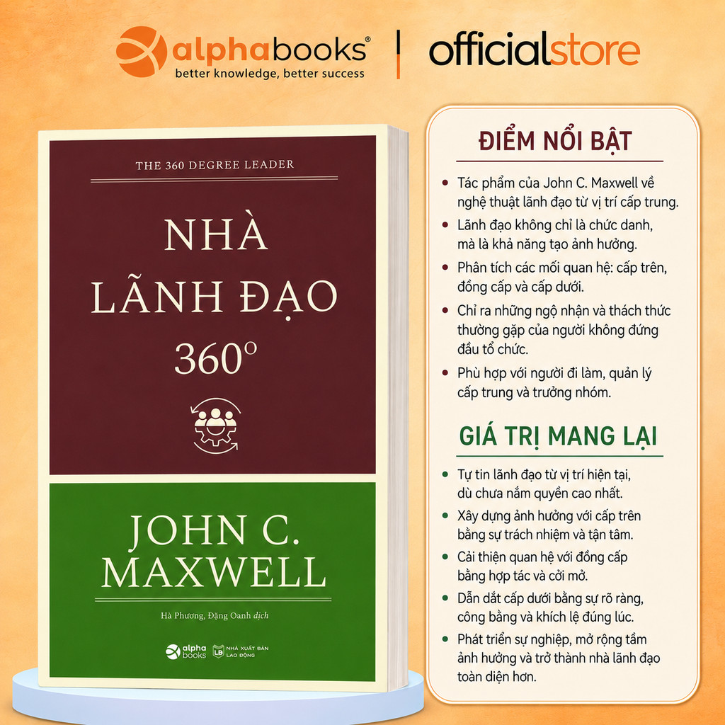 Sách - Nhà Lãnh Đạo 360 Độ (The 360° Leader) - John C. Maxwell (Alpha Books)