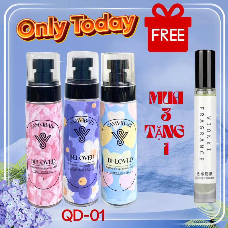 ( Giảm 50%) Xịt Thơm Body Mist toàn thân nam nữ 105ml/80ml lưu hương 6-8h, an toàn cho da , mùi hương nhẹ nhàng