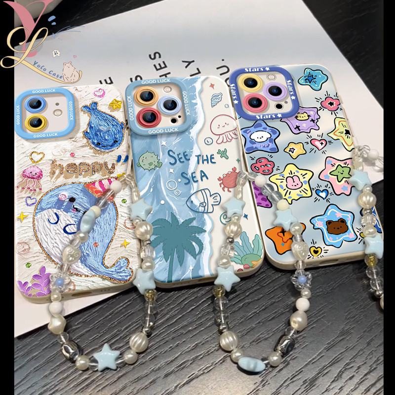 Ốp Lưng Vivo Y19S Y17s Y03 Y29S Y17 Y28 V40 Y36 Y04 Y35 Y15 Y27s Y18 Y20 Y16 Vỏ Rong Biển Sao Biển Trái Tim Cá Voi Sứa