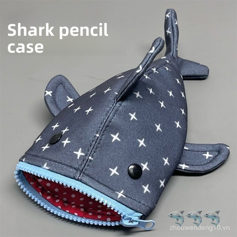 Hộp đựng bút chì Shark Star Sinh viên dễ thương Sáng tạo ngộ nghĩnh Dung tích lớn Túi lưu trữ văn phòng phẩm