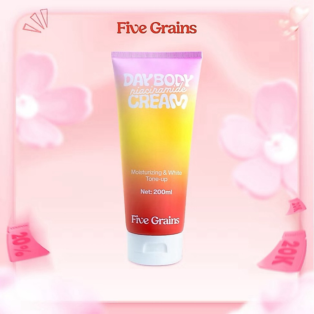 Kem Body Nâng Tone Five Grains 200ml Chính Hãng – Kem Dưỡng Ban Ngày, Cấp Ẩm Dưỡng Thể Trắng Da Toàn Thân