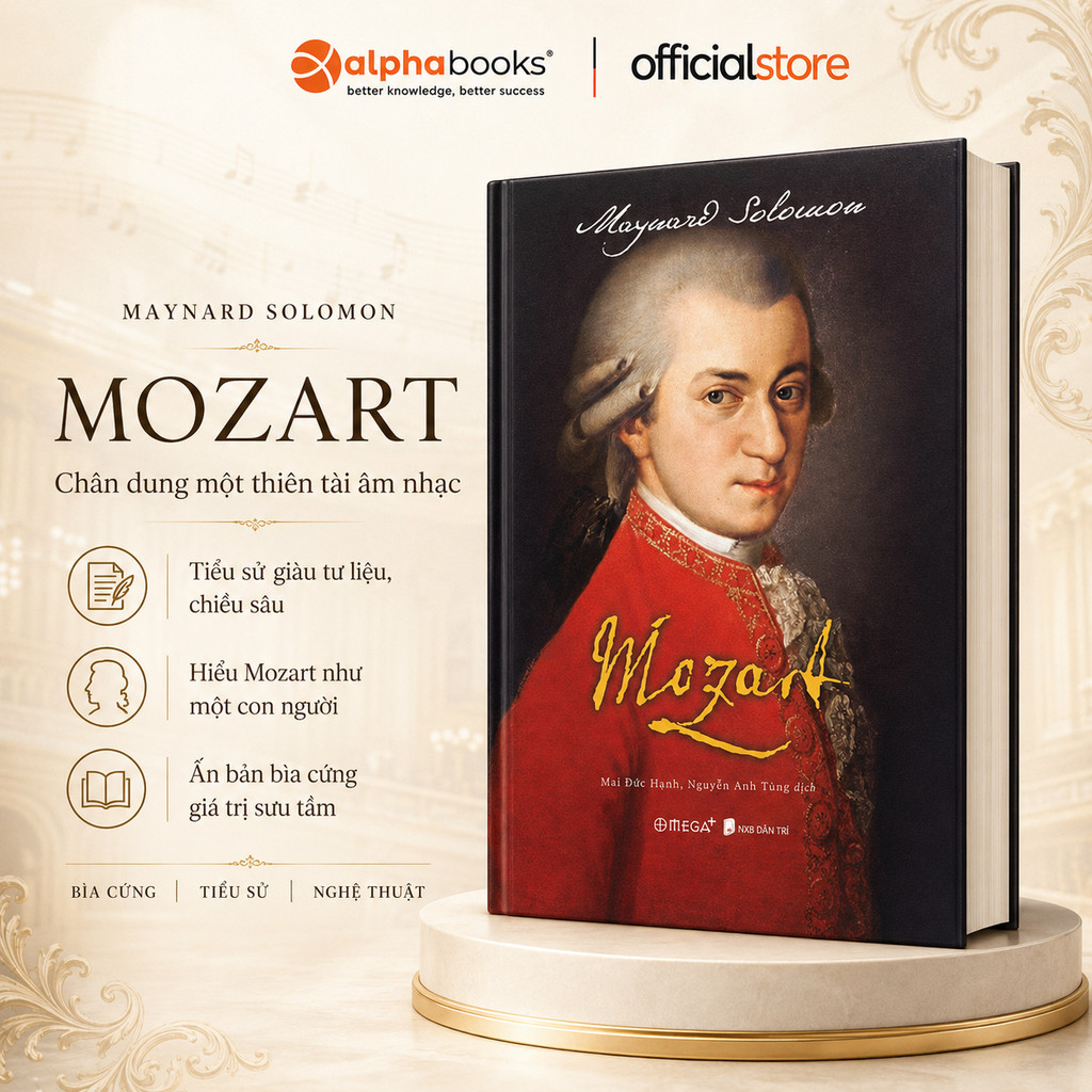 Sách - Mozart - Tiểu Sử Về Thiên Tài Âm Nhạc Người Áo (Bìa cứng) - Maynard Solomon (Omega Plus)