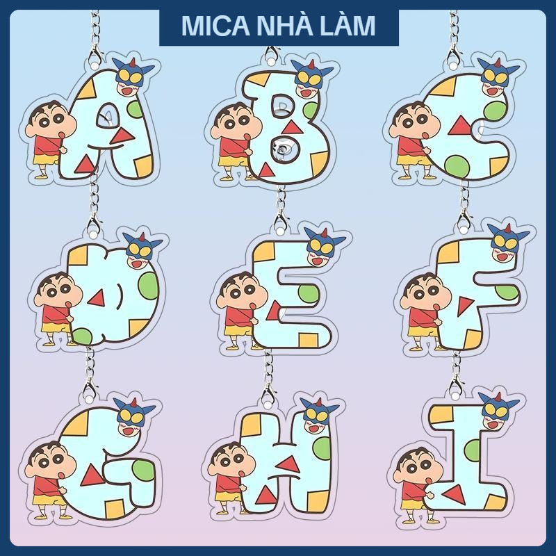 Móc khóa Crayon Shin chan, Shin cậu bé bút chì, Móc khóa Chữ Cái, Móc khóa thông điệp