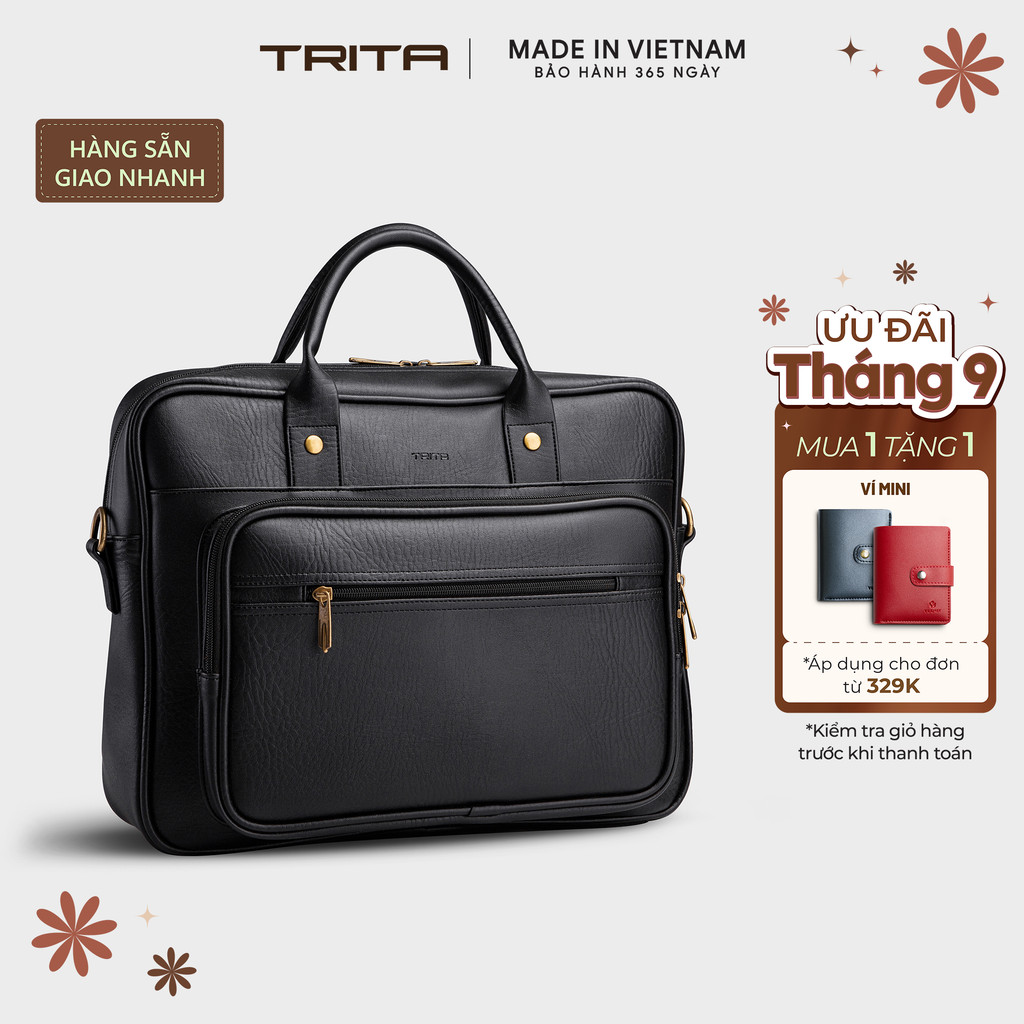 Cặp công sở Trita (Thời trang nam đựng vừa laptop 14.6 inch - Cặp da TCA5) Bagsmart