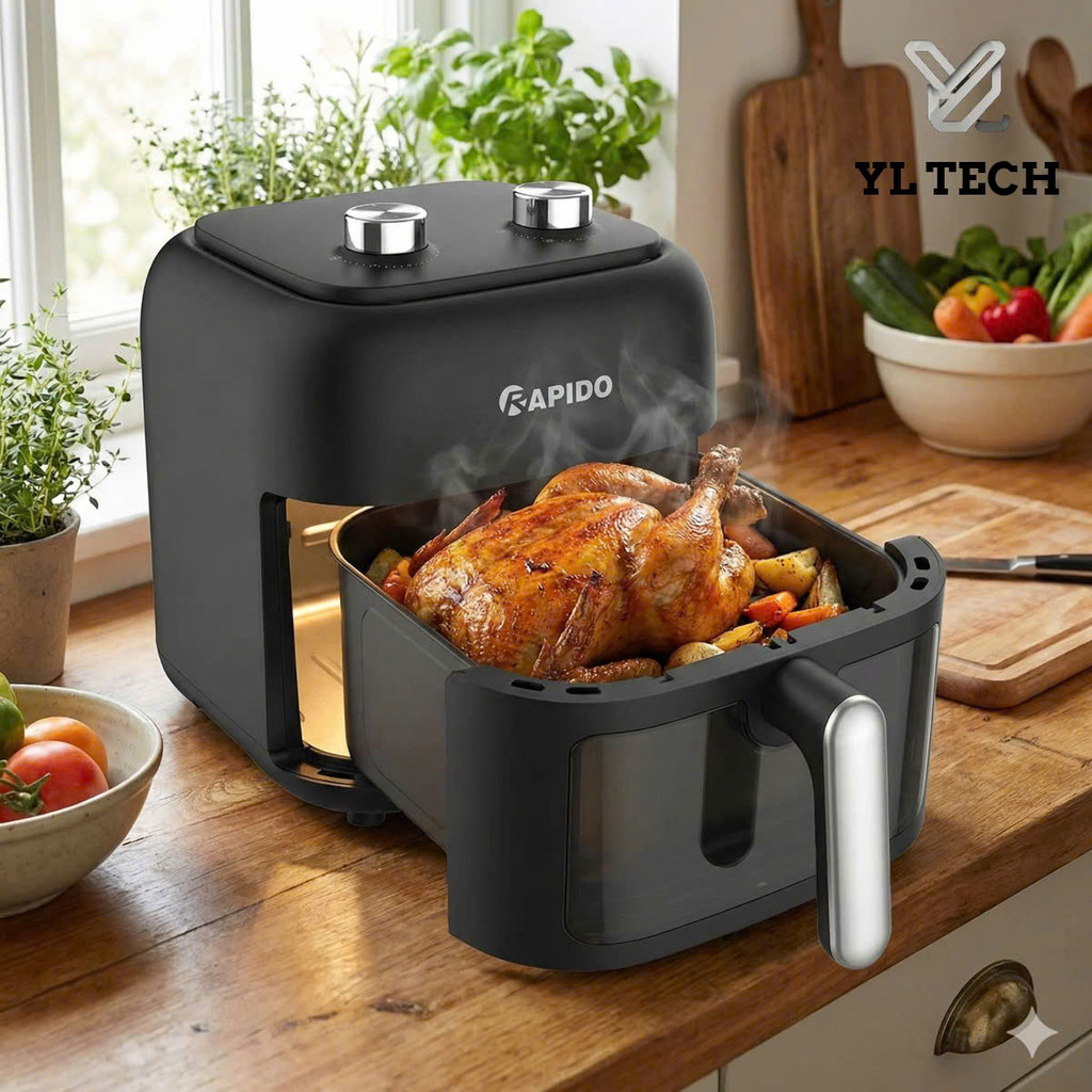 Nồi Chiên Không Dầu Rapido 7.5M (7.5 Lít) – Công Nghệ Thanh Đốt Carbon Thế Hệ Mới