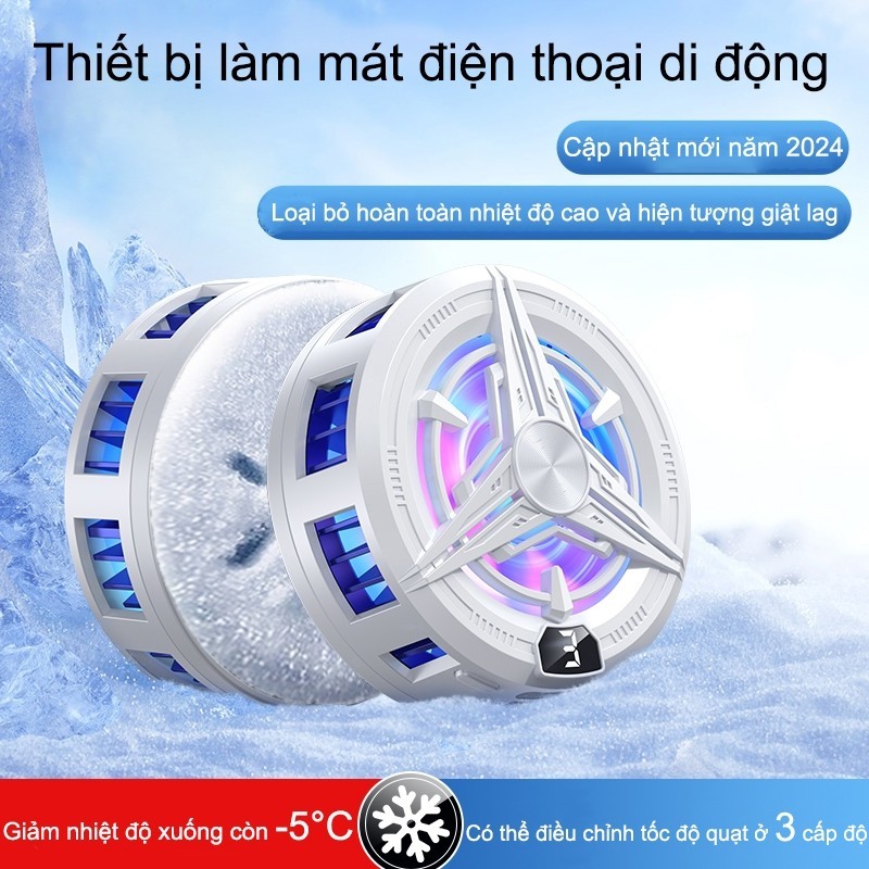 Quạt Tản Nhiệt Điện Thoại 2026 Mới - Hút Nam Châm, Làm Lạnh Bán Dẫn Đóng Băng, Có Màn Hình Số & Tắt Đèn LED