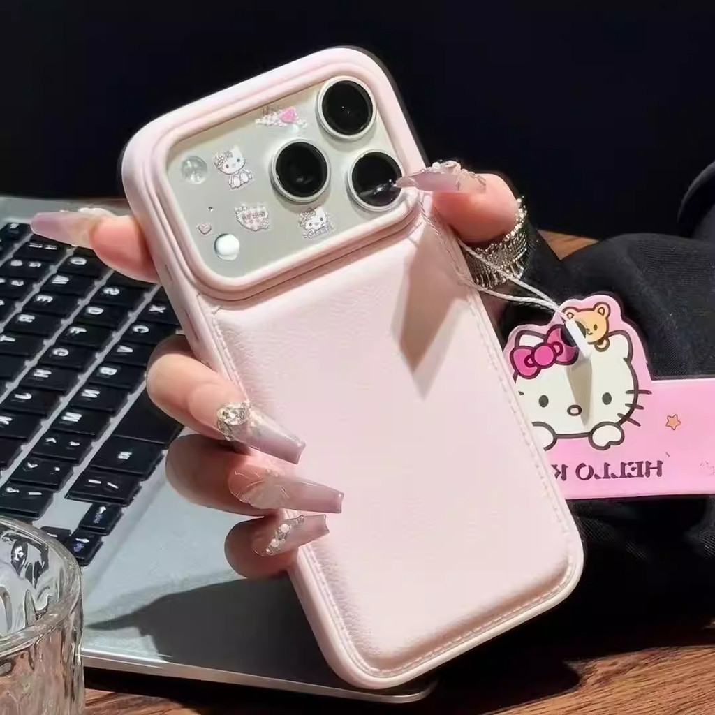 Leather Texture Ins Cream Color Phone Case for IPhone 17 16 15 14 13 12 11 Pro Max Air Xr Xs Max 7 8Plus Soft Cover