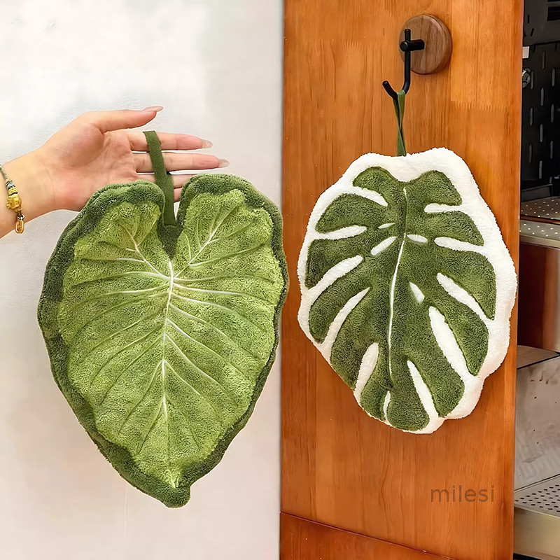 🌈🌈Khăn lau tay hình lá, tiện dụng, dùng trong nhà bếp và phòng tắm, thấm hút cao.