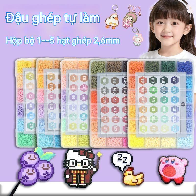 【Hạt Xếp/Combo Đầy Đủ】Đồ chơi tự làm Mẫu mới hạt tổng hợp 2.6mm hạt mini Bộ xếp hạt Bàn ủi