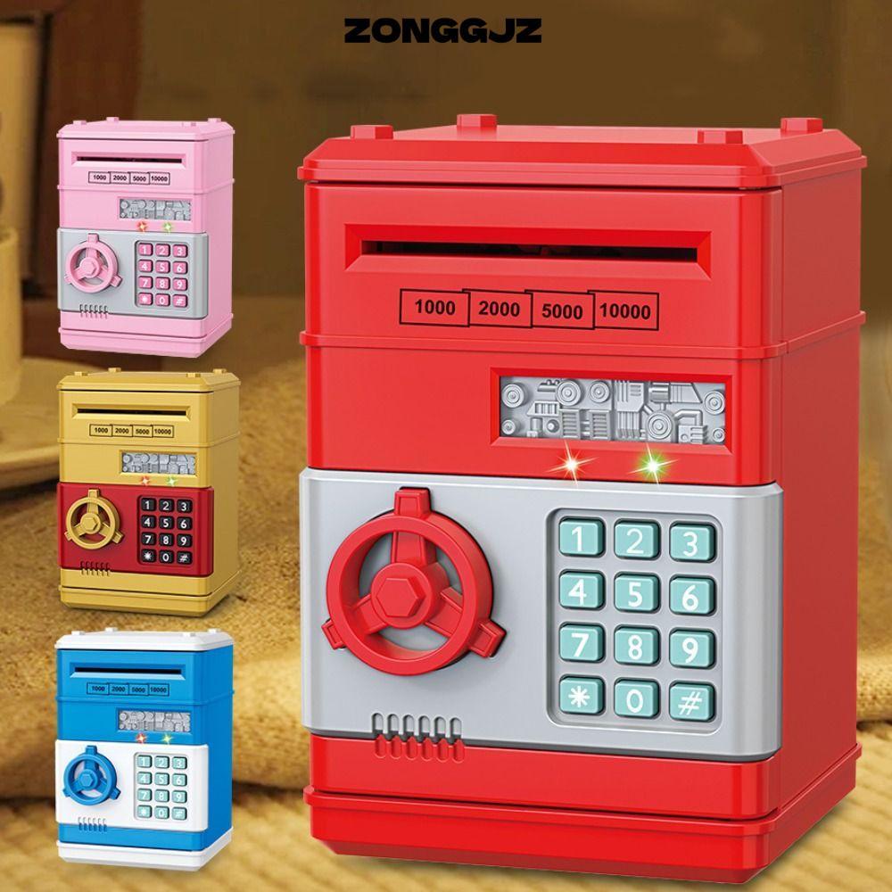 Ngân hàng heo đất điện tử ZONGGJZ, Hộp tiền tiết kiệm bằng nhựa 6 màu, Mã truy cập mật khẩu điện tử Tiền gửi an toàn Quà tặng trẻ em