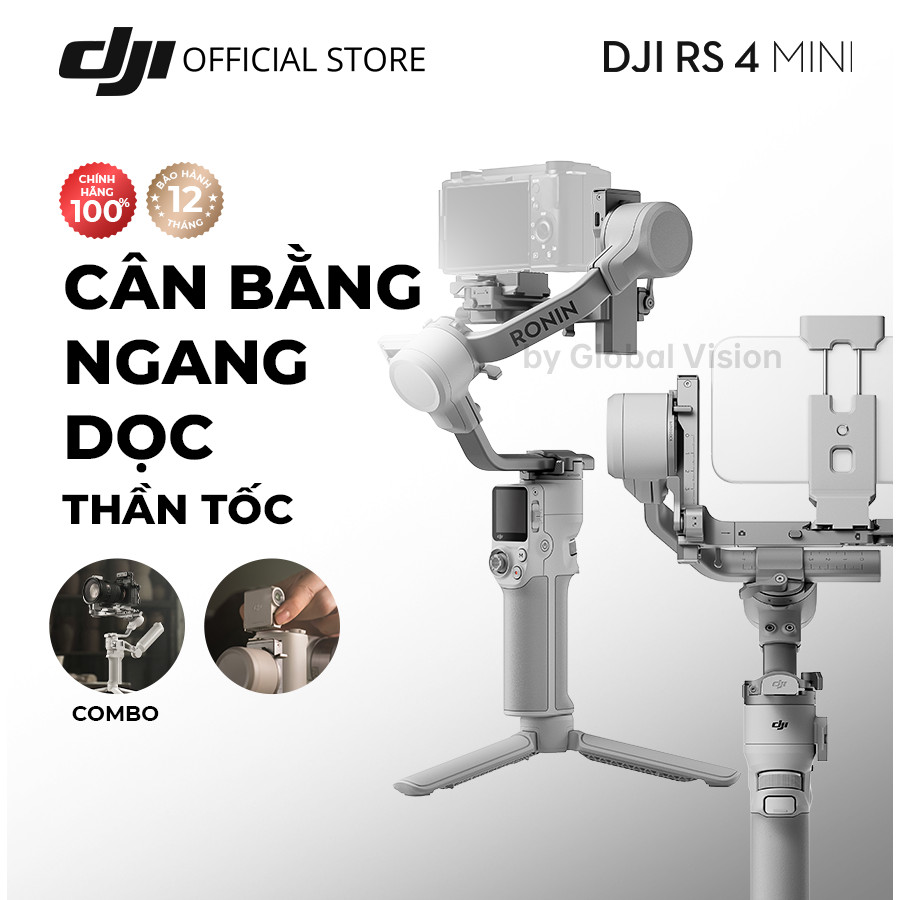 DJI thiết bị quay phim chống rung máy ảnh RS 4 Mini nhỏ gọn, camera hành động chính hãng