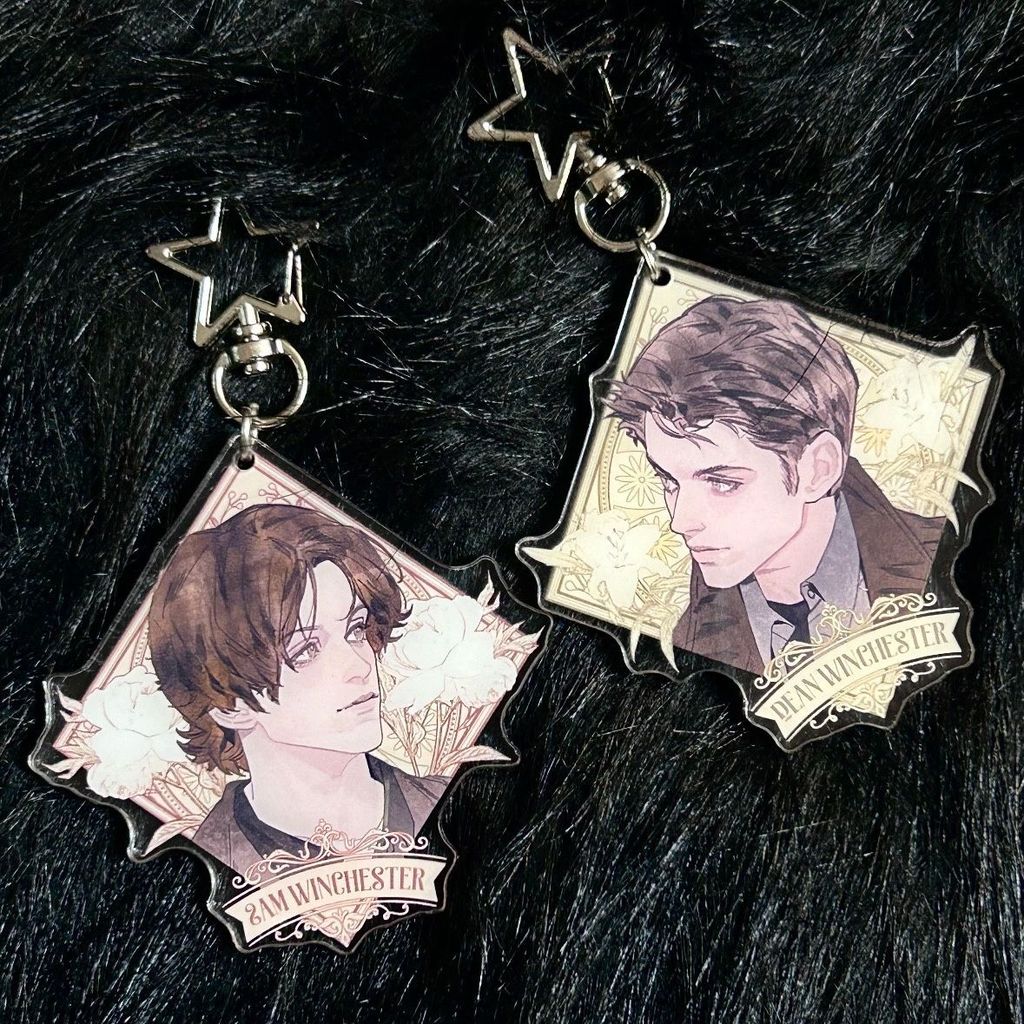 Siêu Nhiên Anime Móc Khóa Sam Winchester Acrylic Móc Chìa Khóa Dean Winchester Móc Khóa Túi Mặt Dây Chuyền Trang Trí Dễ Thương Phụ Kiện Quà Tặng