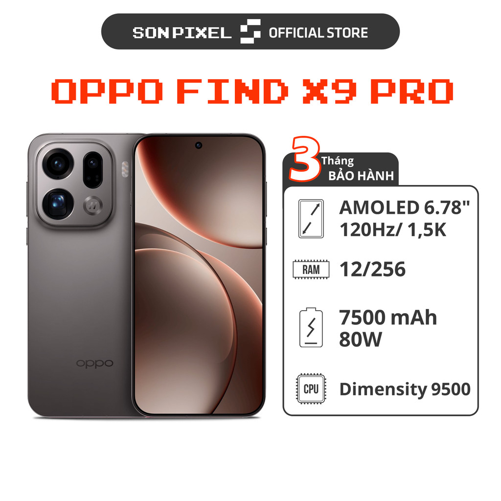 Điện Thoại OPPO Find X9 Pro, Chip Dimensity 9500, Màn Hình 6.78 inch, 7500 mAh. SonPixel