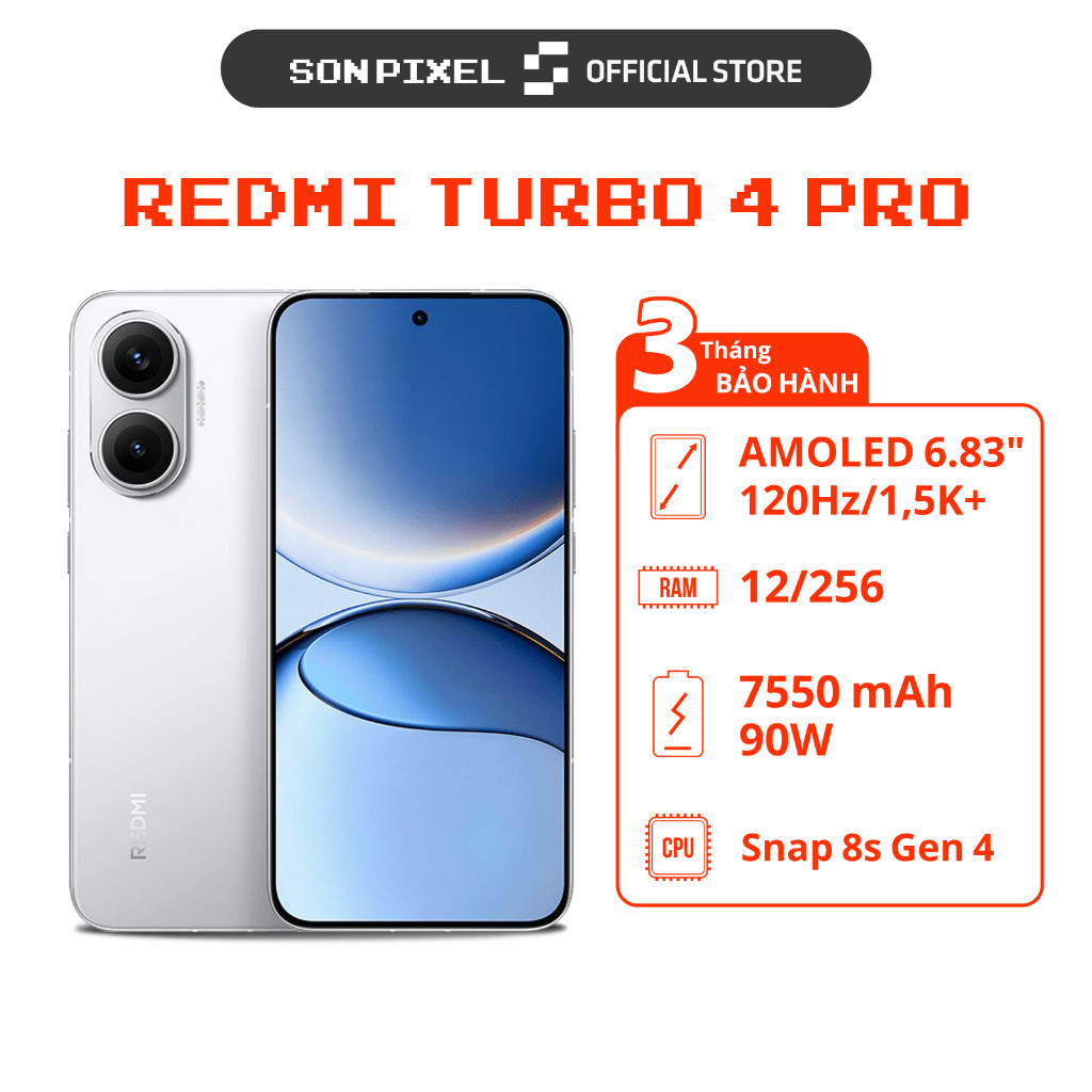 Điện Thoại Xiaomi Redmi Turbo 4 Pro, Chip Snapdragon 8s Gen 4, Ram 12/256GB. SonPixel