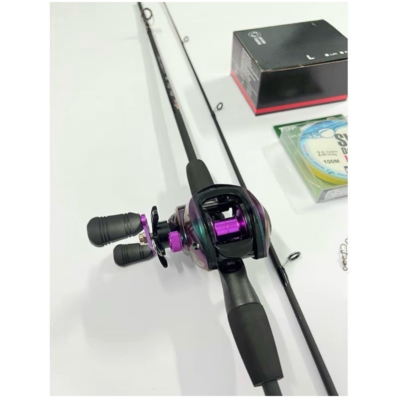 Combo Cần Câu Lure Rise Spin + Máy Câu Ngang Ánh Tím Titan & Phụ Kiện – Cần Lure Giá Rẻ Học Sinh, Đầy Đủ Phụ Kiện