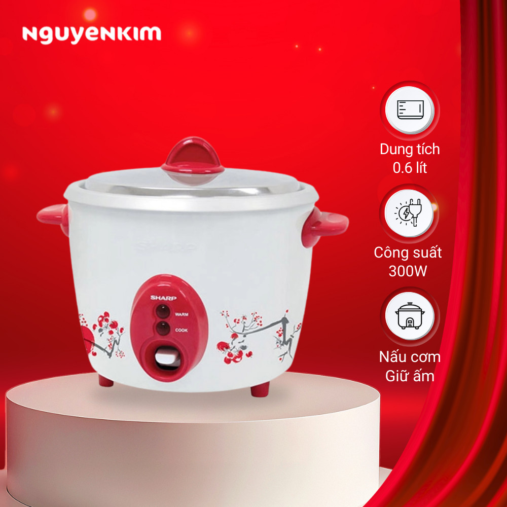 Nồi cơm điện Sharp 0.6 lít KSH-D06V - Giao màu ngẫu nhiên