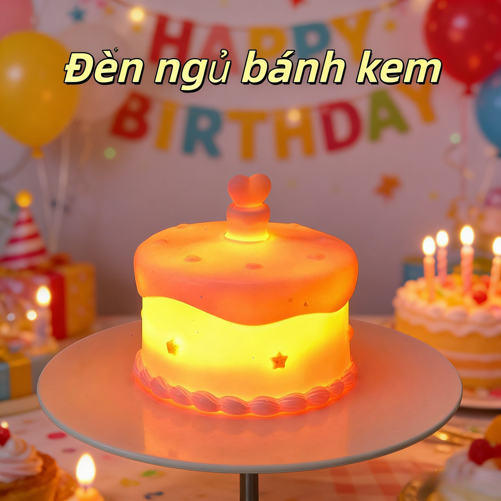 ⚡🚚(giao Hàng 24h)Thiết Kế Bánh Sinh Nhật Đèn Led Sáng Tạo Đồ Trang Trí Bánh Đèn Ngủ Bất Ngờ Cho Trẻ Em Học Sinh