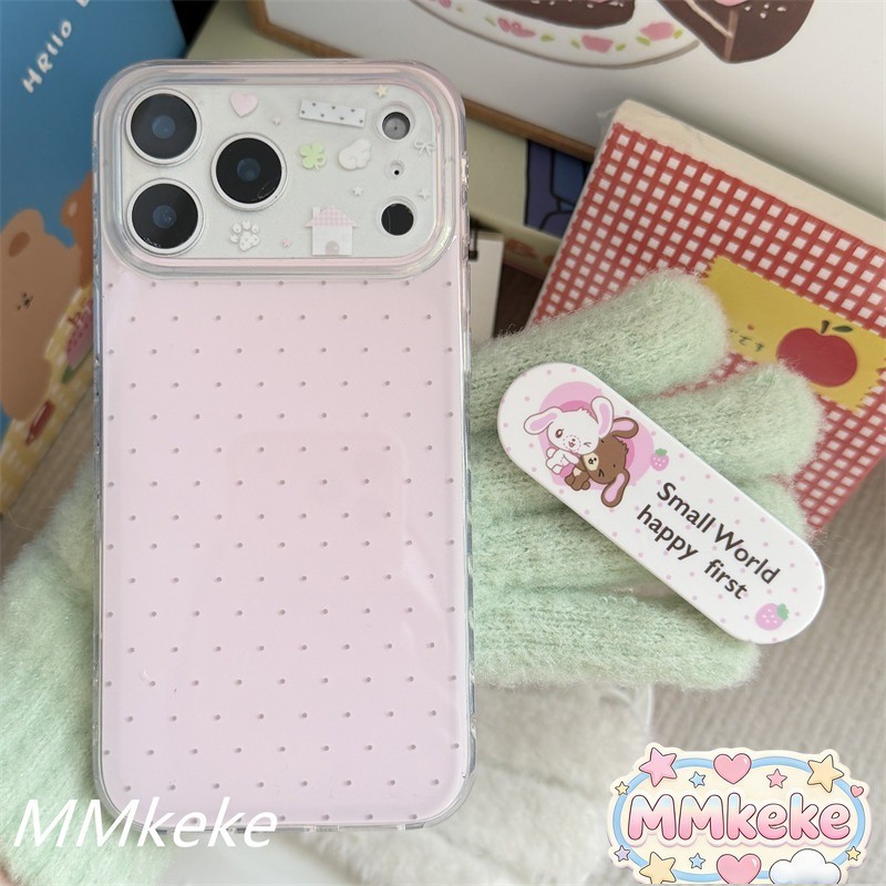 Ốp Lưng Cho Iphone 11 17 15 13 16 14 12 Pro Max 17Air 8 15 16 Plus X XR XS Max Bìa mềm Sweet Fresh Chấm bi IMD Bracket