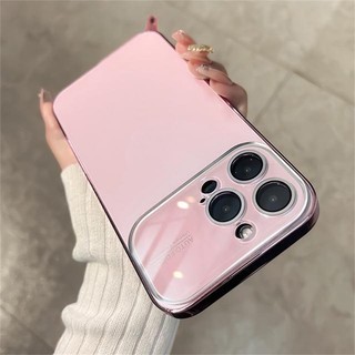 Ốp Điện Thoại Mặt Kính Cường Lực Cứng Chống Sốc Mạ Điện Cho iPhone 11 12 13 14 Pro Max 14 Plus