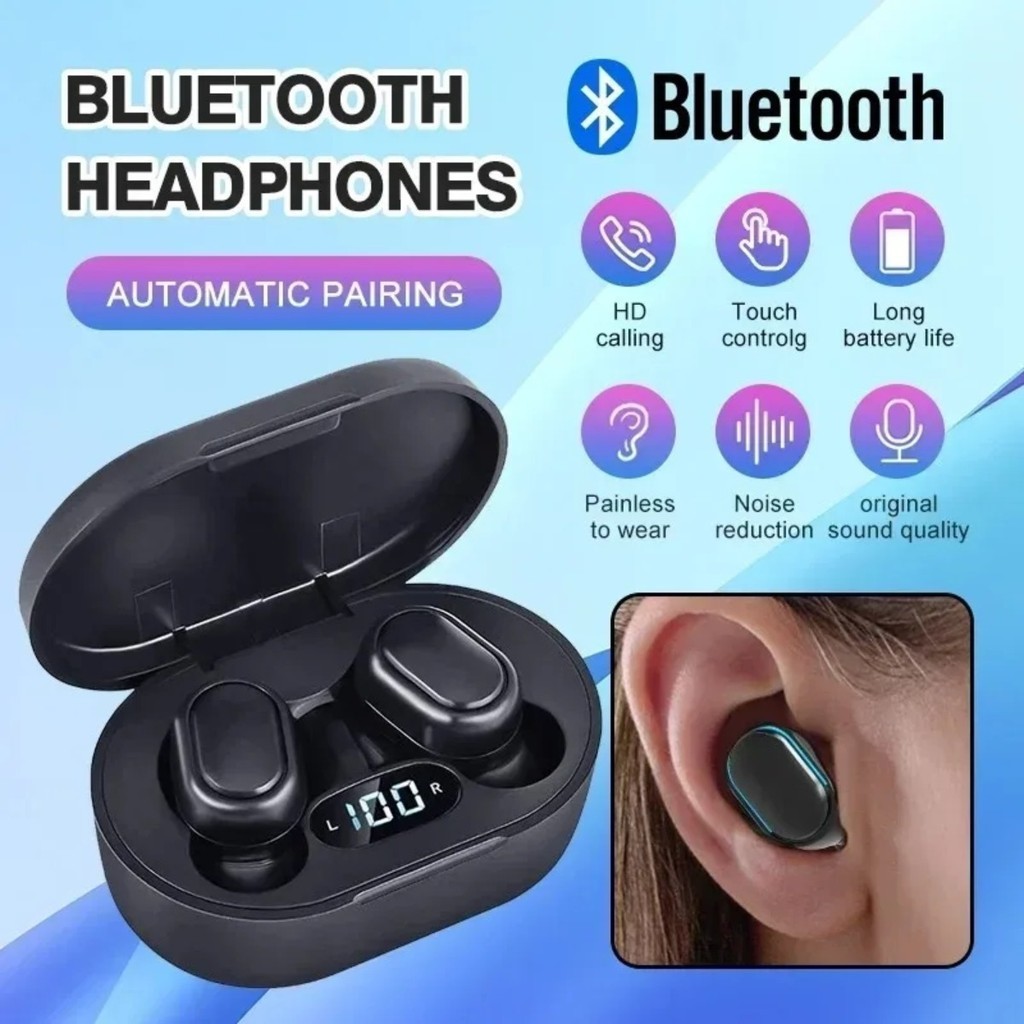  Tai nghe Bluetooth không dây New Air A6S TWS có micro, tai nghe nhét tai cho iPhone Xiaomi Samsung Huawei, tai nghe mini di động