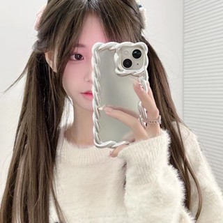 Ốp Điện Thoại Mềm Họa Tiết Lượn Sóng Màu Bạc Đơn Giản Cho Iphone 12 pro max 11 pro max xs max xr x 13promax 14 pro max 14 plus