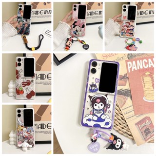 SANRIO Ốp Điện Thoại PC Gập Được Chống Sốc Có Dây Đeo Tay Cho OPPO Find N2 Flip 5G