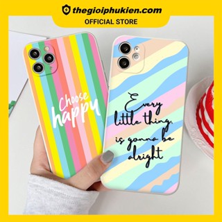 Ốp iphone - Ốp lưng iphone cạnh vuông bảo vệ camera cầu vồng dành cho ip 6 đến 14promax - ng356