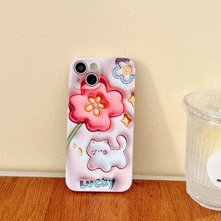 Ốp Điện Thoại Hình Mèo May Mắn 3D Chống Sốc Cho iPhone 14 / 13 / 12 / 11