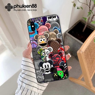 Ốp lưng iPhone X Xr Xs XsMax Max hình kaws bearbrick gấu siêu đẹp, ốp rẻ bền đẹp