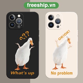 Ốp lưng Iphone vịt what's up viền vuông cho iphone 6/7/8 X  XS xr xsmax 11/12/13/14pro promax e3002