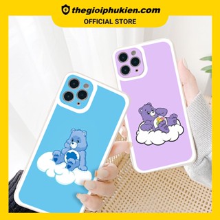 Ốp iphone - Ốp lưng iphone cạnh vuông bảo vệ camera gấu cưỡi mây dành cho ip 6 đến 14promax - ng354