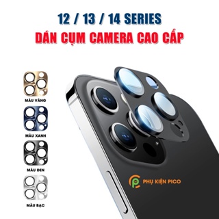 Dán camera Iphone 12 Pro Max / 13 Pro Max / 14 Pro Max - Khung nhôm bảo vệ camera Iphone 12 Pro Max kèm kính cường lực