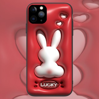 Ốp lưng iphone Ốp kính thỏ lucky chống xước ip 7/7plus/8/8plus/x/xs/xs max/11/11 pro/11 12 Pro Max 13 Pro Max k404