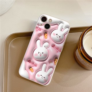 Ốp iphone vuông cà rốt thỏ in hiệu ứng dễ thương 14 Plus/ 14 Pro/ 13/ 12 Pro Max 6 6s Plus 7 Plus 8 Plus xr xsmax e4159