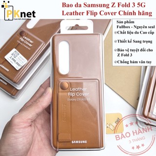 Bao da Samsung Z Fold 3 5G Chính Hãng Leather Flip Cover [Fullbox, Nguyên Seal]